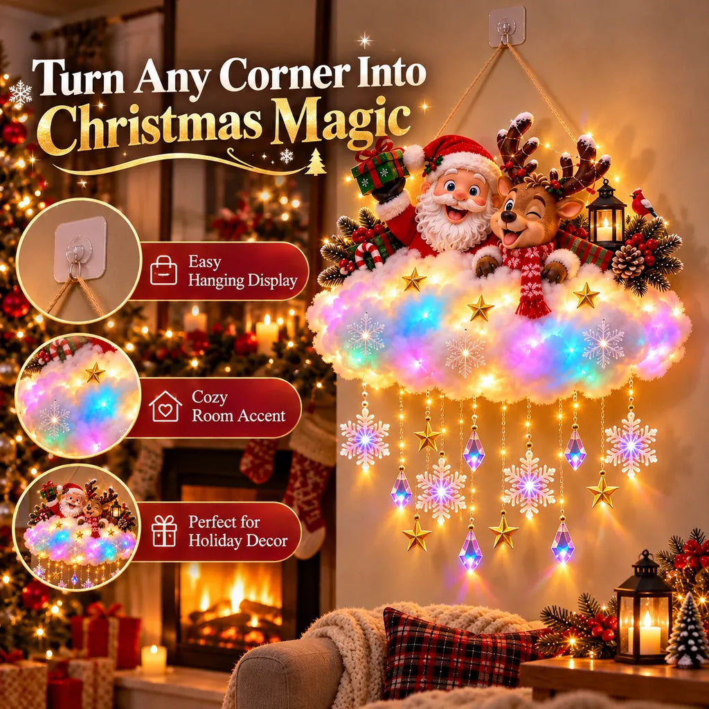 Sevair Deco Light-Up Christmas Cloud Hanging Decor