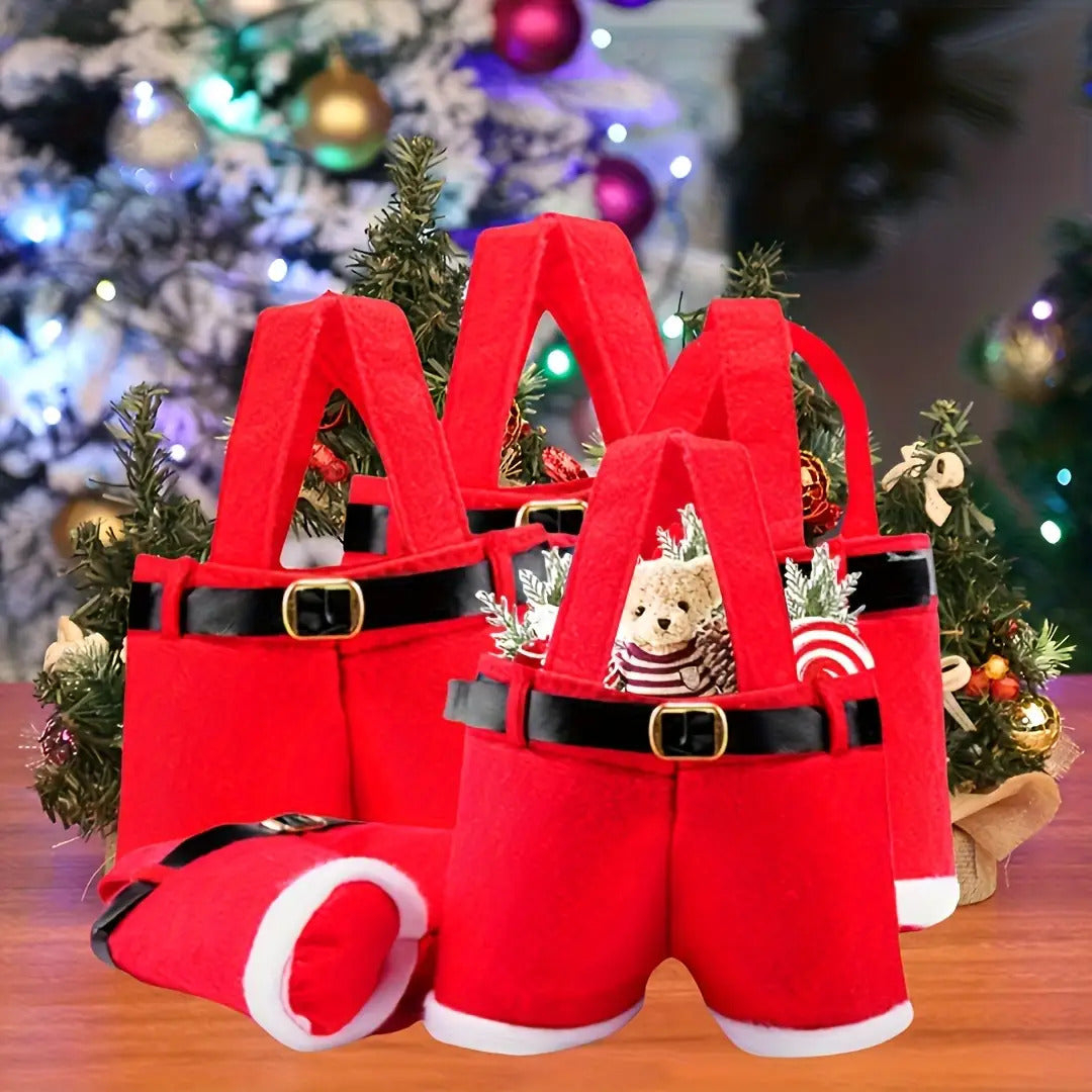 Sevair Deco Santa Pants Christmas Gift Bags 6-Pack