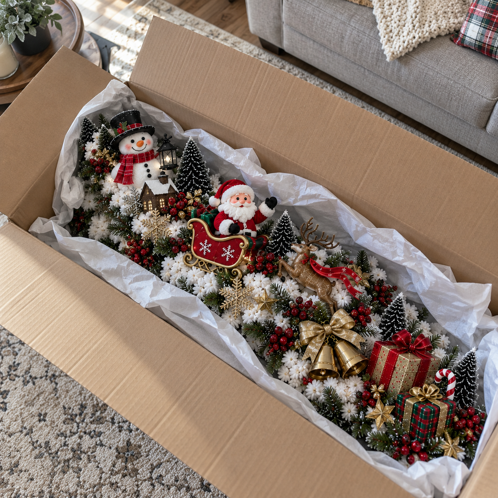 Sevair Deco Santa’s Sleigh Snowy Stair Railing Decor