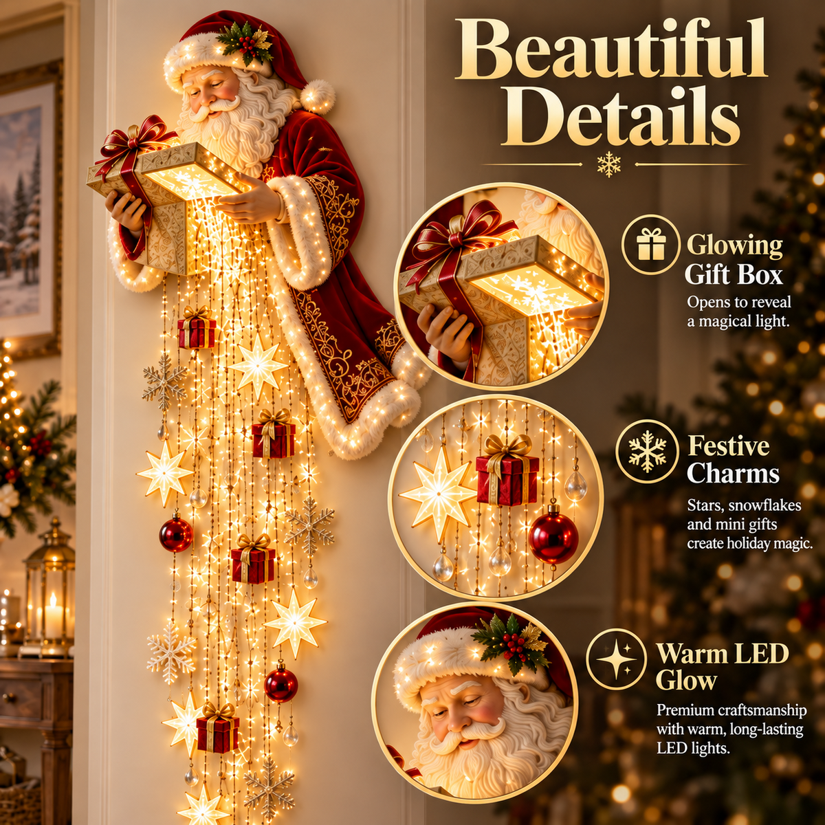 Sevair Deco Santa’s Magical Gift Starfall Cascade
