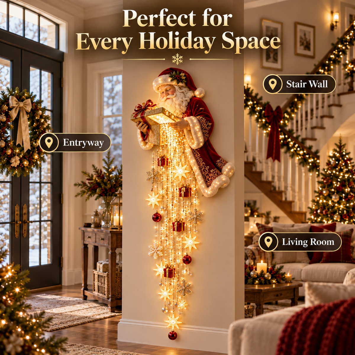 Sevair Deco Santa’s Magical Gift Starfall Cascade
