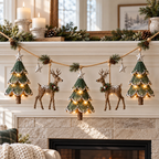 Sevair Deco Lighted Woodland Christmas Garland