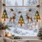 Sevair Deco Lighted Woodland Christmas Garland