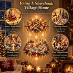 Sevair Deco Illuminated Christmas Tree & Village Wall Hanging