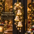 Sevair Deco Golden Bell Blessing Cascade – Lighted Christmas Door Decor