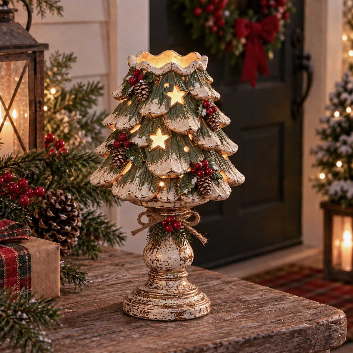 Sevair Deco Christmas Heirloom Glow Candle Holder Collection