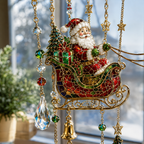 Sevair Deco Handmade Christmas Stained Glass Window Hanging