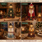 Sevair Deco Beginner-Friendly DIY Lighted Christmas Character Sea Glass-Style Lighthouse Kit Collection