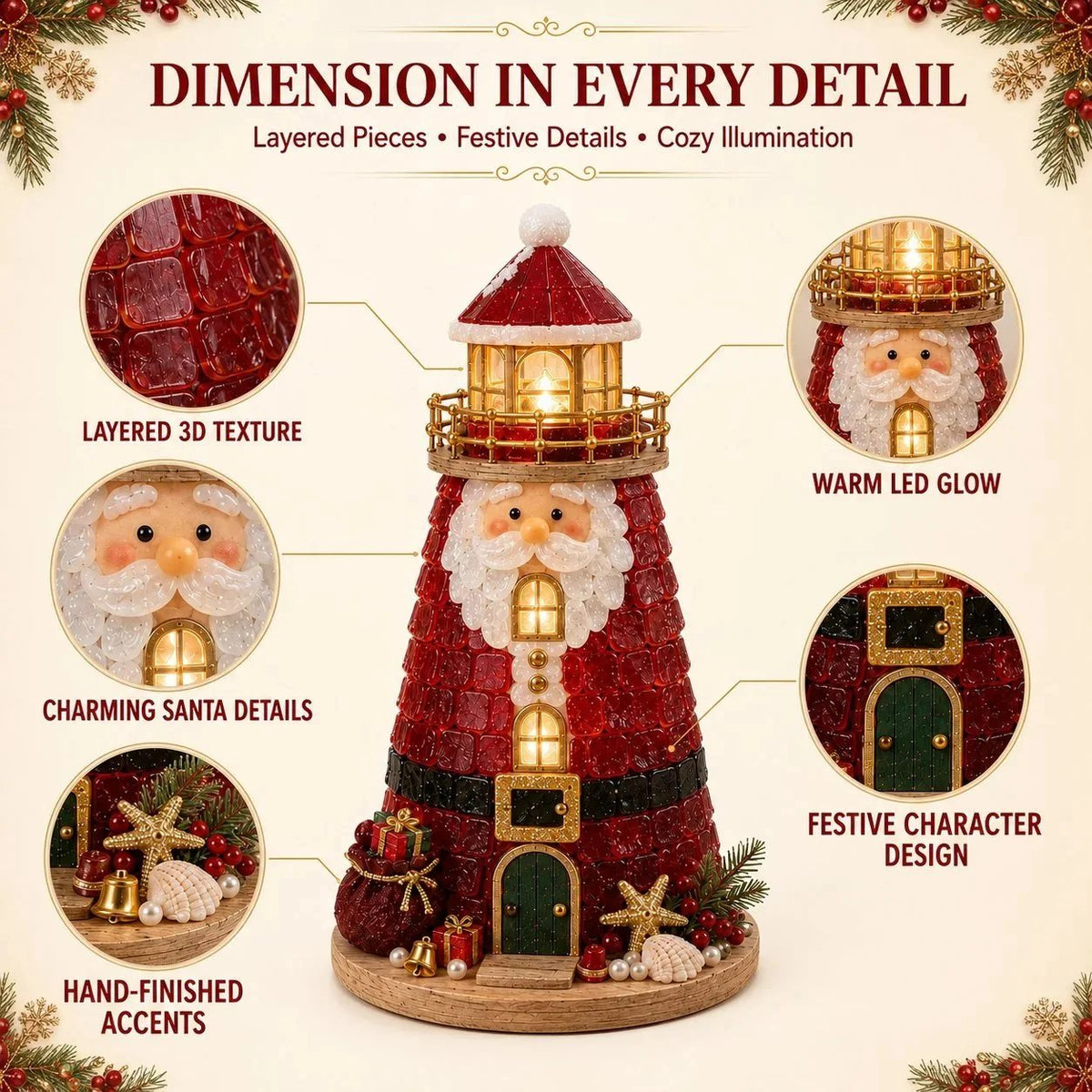 Sevair Deco Beginner-Friendly DIY Lighted Christmas Character Sea Glass-Style Lighthouse Kit Collection