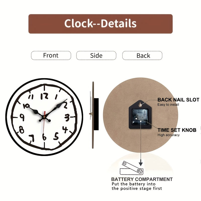Sevair Deco Hand-Drawn Wall Clock