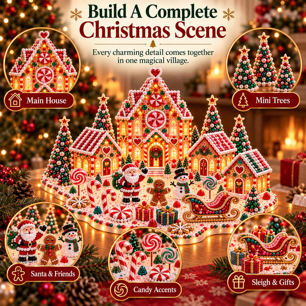 Sevair Deco Magical Christmas Village 3D Gem Art DIY Kit