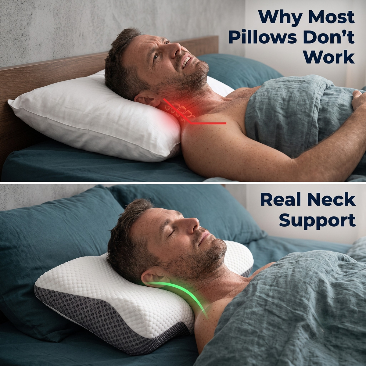Sevair Deco Ergonomic Butterfly Memory Foam Pillow for Neck & Shoulder Pain Relief