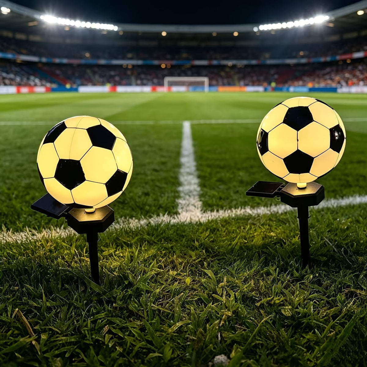 Solar Soccer Ball Path Lights 2-Pack