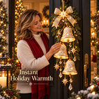 Sevair Deco Golden Bell Blessing Cascade – Lighted Christmas Door Decor