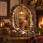 Sevair Deco Highland Cow Christmas Lantern