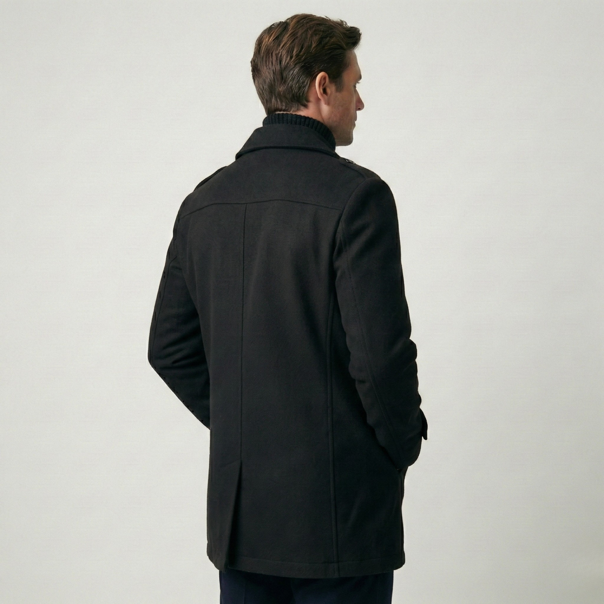 Vanguard Double-Collar Wool Coat