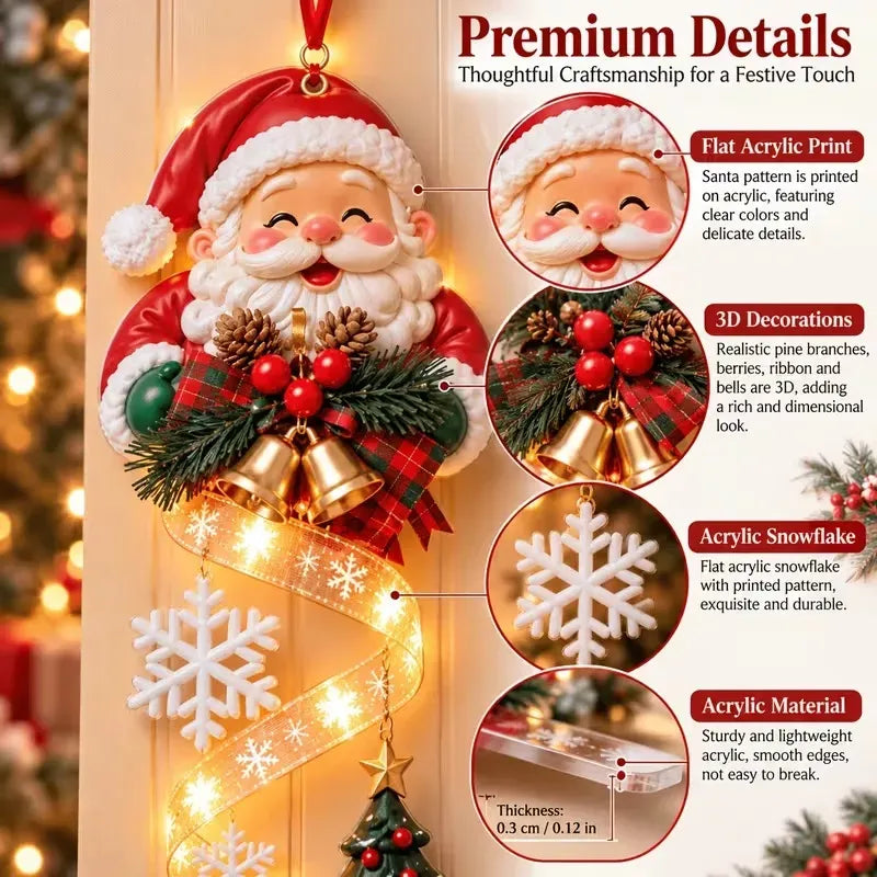 Sevair Deco Lighted Christmas Ribbon Hanging Door Decor