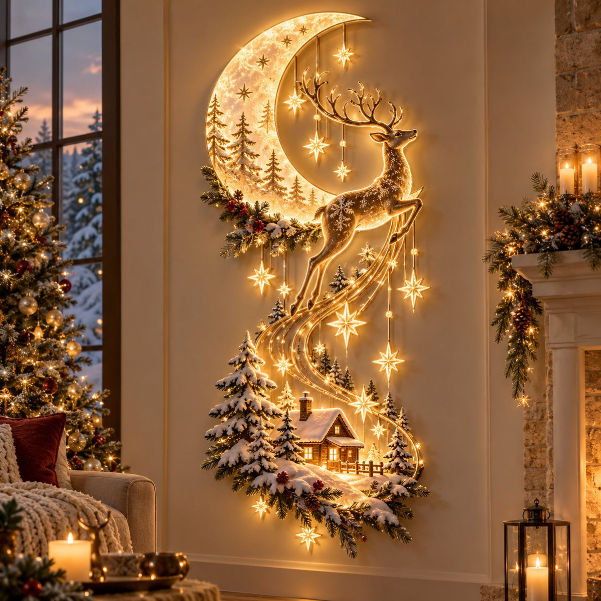 Sevair Deco Reindeer Under the Starry Sky
