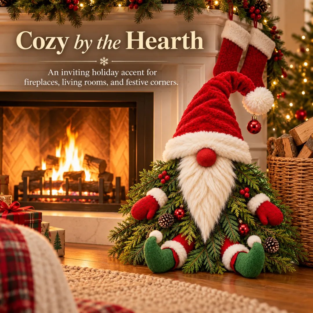 Sevair Deco Sitting Christmas Evergreen Gnome