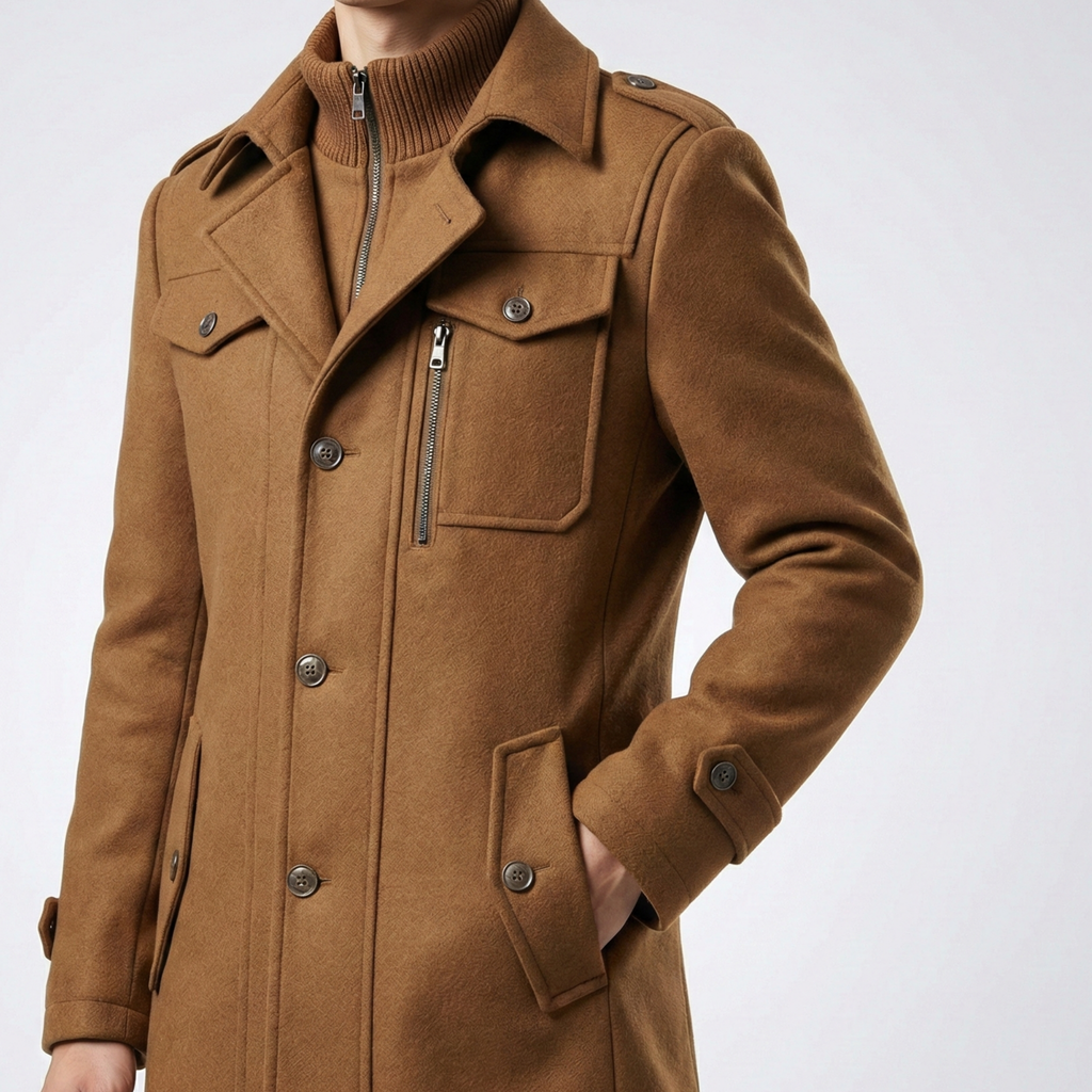 Vanguard Double-Collar Wool Coat