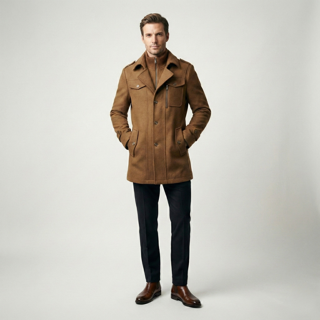 Vanguard Double-Collar Wool Coat
