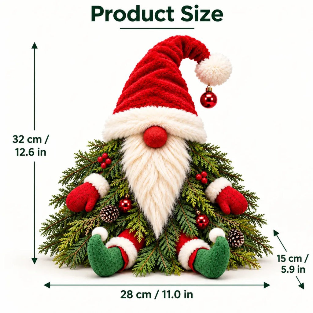 Sevair Deco Sitting Christmas Evergreen Gnome