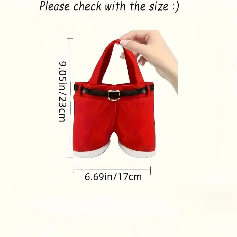 Sevair Deco Santa Pants Christmas Gift Bags 6-Pack
