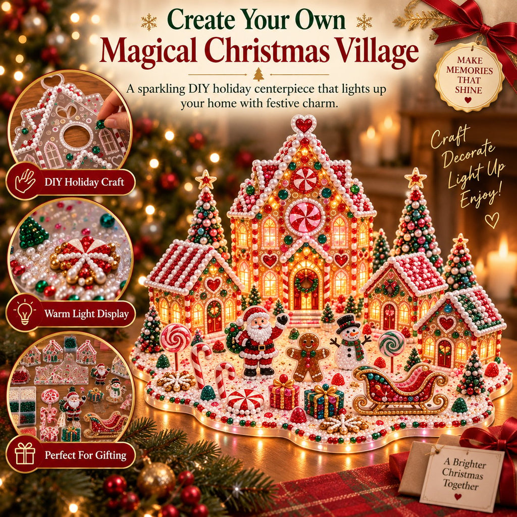 Sevair Deco Magical Christmas Village 3D Gem Art DIY Kit