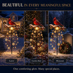 Sevair Deco Cardinal Memory Fountain – Lighted Christmas Remembrance Garden Decor