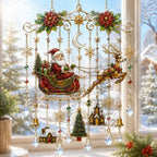 Sevair Deco Handmade Christmas Stained Glass Window Hanging