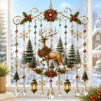 Sevair Deco Handmade Christmas Stained Glass Window Hanging