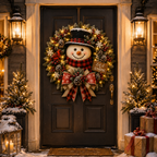 Sevair Deco Snowman Glow Christmas Wreath