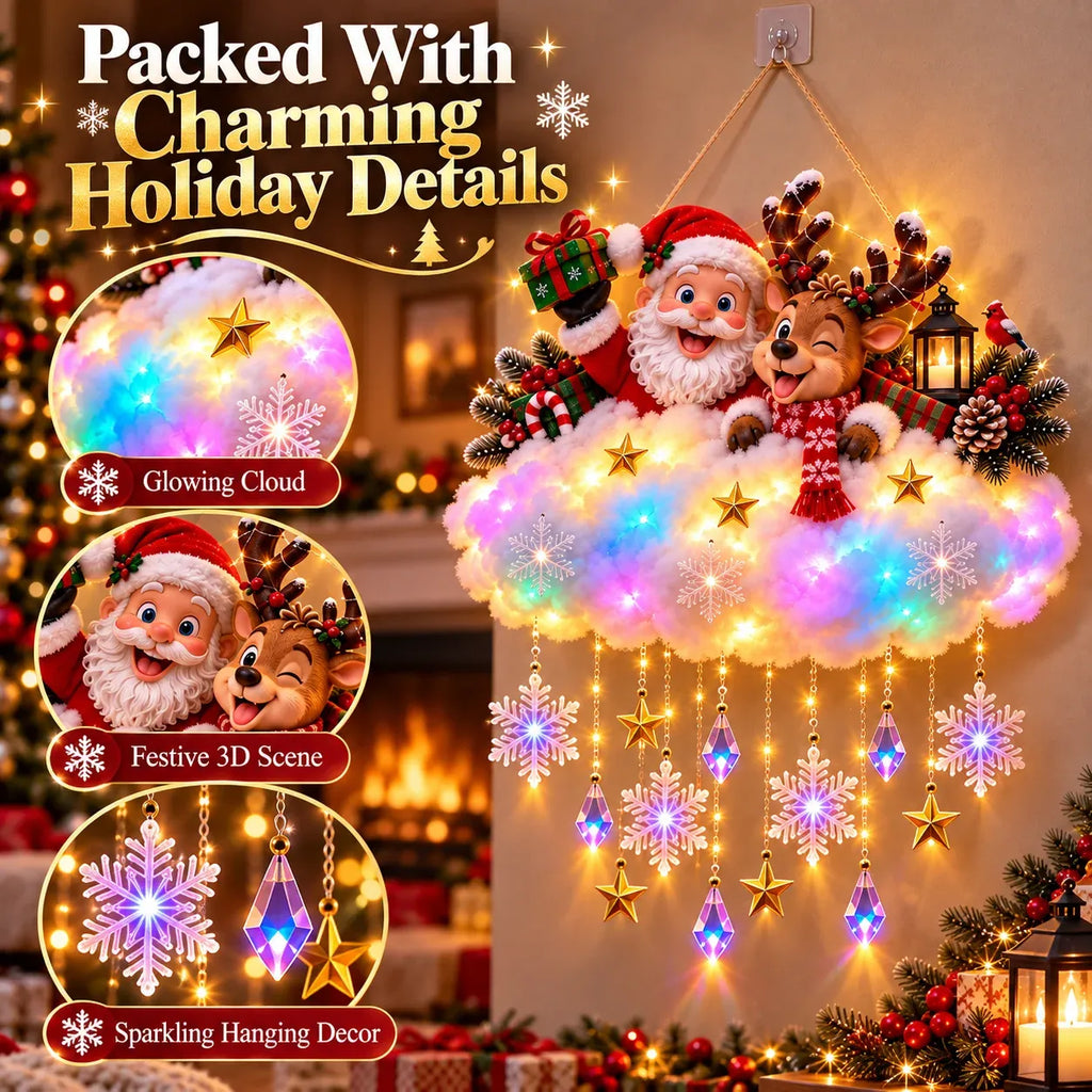 Sevair Deco Light-Up Christmas Cloud Hanging Decor