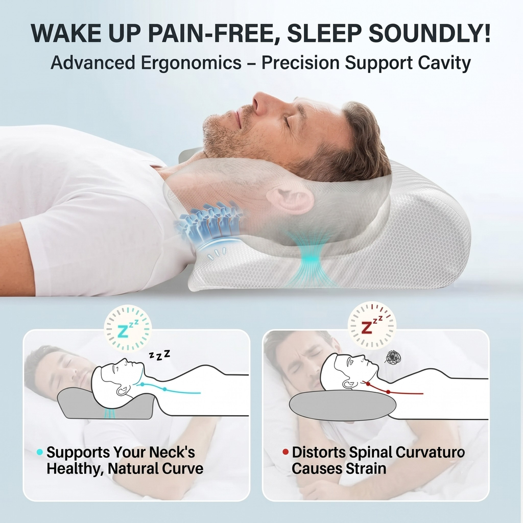 Sevair Deco Ergonomic Butterfly Memory Foam Pillow for Neck & Shoulder Pain Relief