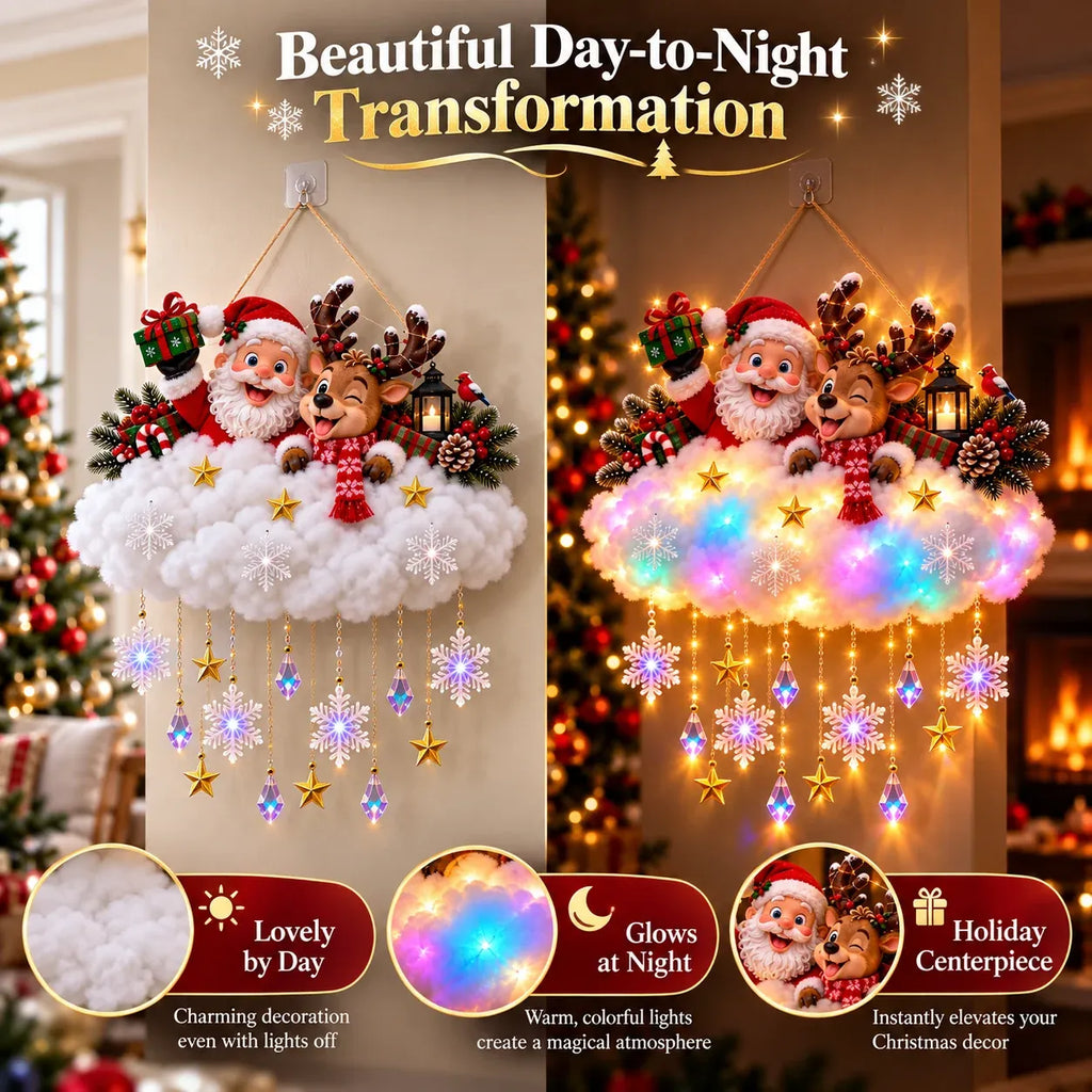 Sevair Deco Light-Up Christmas Cloud Hanging Decor
