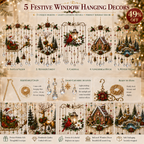 Sevair Deco Handmade Christmas Stained Glass Window Hanging