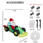 Sevair Deco Santa Race Car Inflatable Christmas Yard Decoration