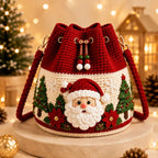 Sevair Deco Christmas Crochet Bucket Crossbody Bag