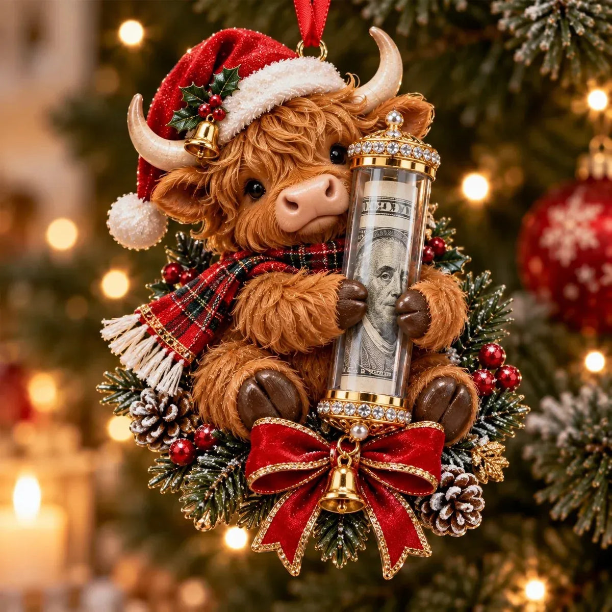 Sevair Deco 3D Christmas Money Plush Ornament