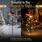 Sevair Deco Cardinal Memory Fountain – Lighted Christmas Remembrance Garden Decor