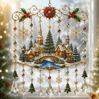 Sevair Deco Handmade Christmas Stained Glass Window Hanging
