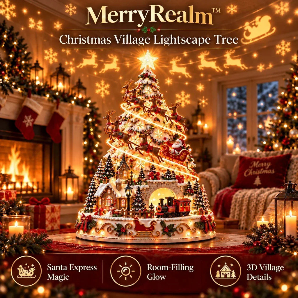 Sevair Deco Christmas Village Projection Centerpiece