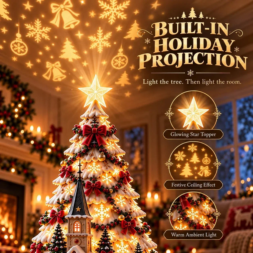 Sevair Deco Christmas Village Projection Centerpiece