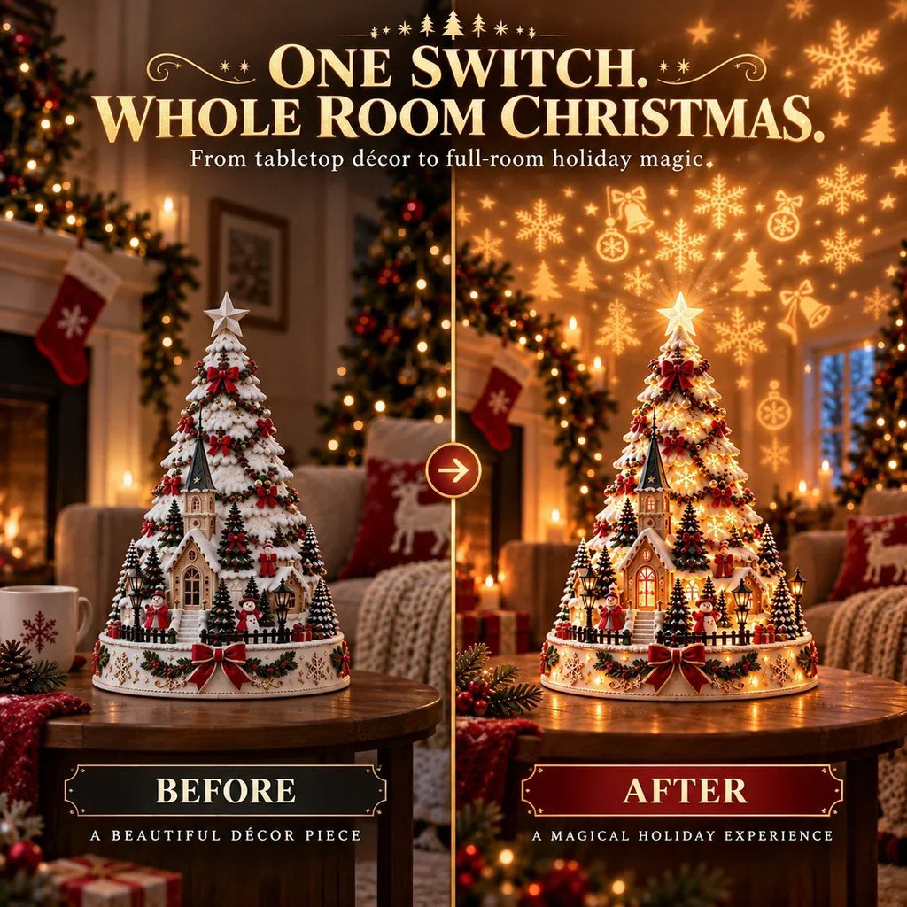 Sevair Deco Christmas Village Projection Centerpiece