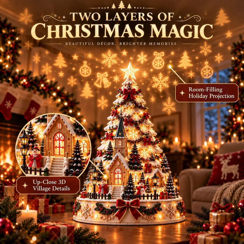 Sevair Deco Christmas Village Projection Centerpiece