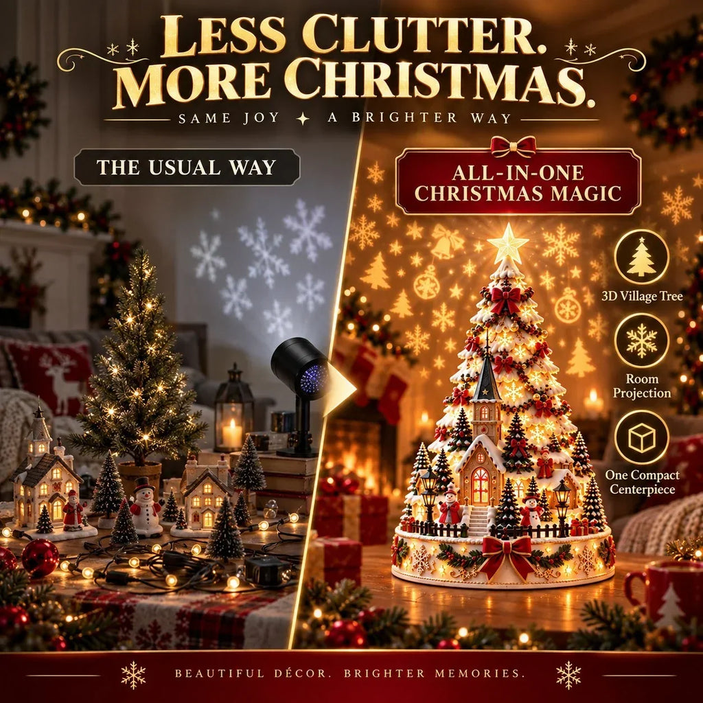 Sevair Deco Christmas Village Projection Centerpiece