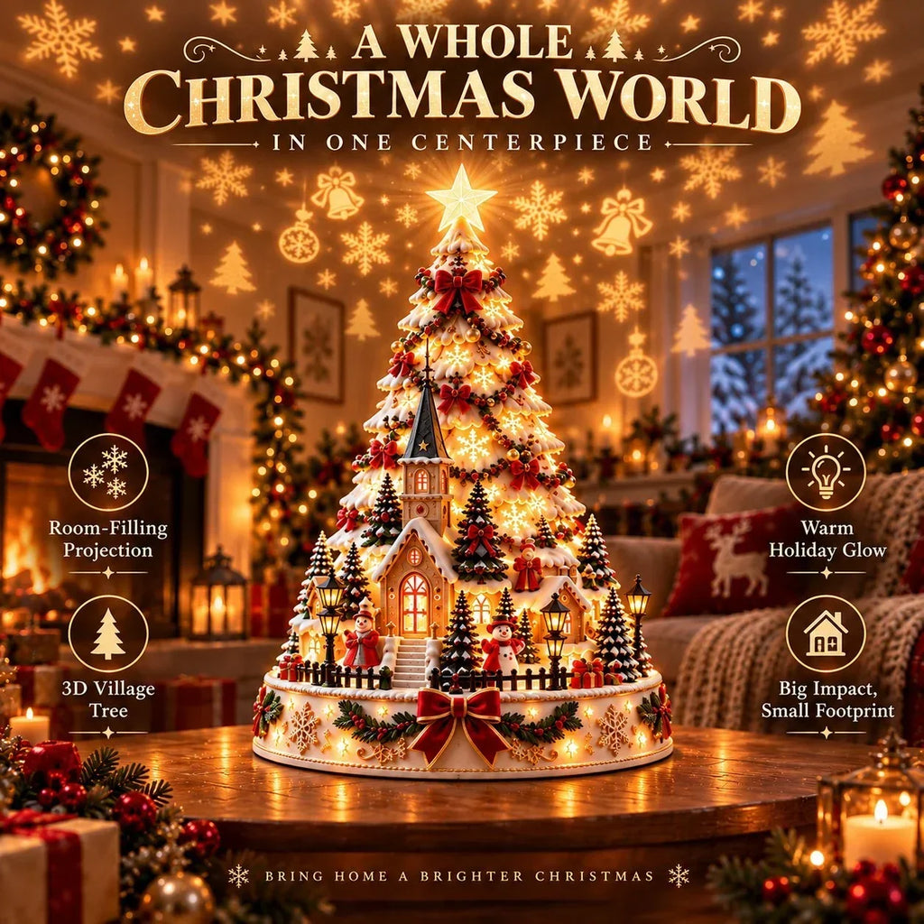 Sevair Deco Christmas Village Projection Centerpiece