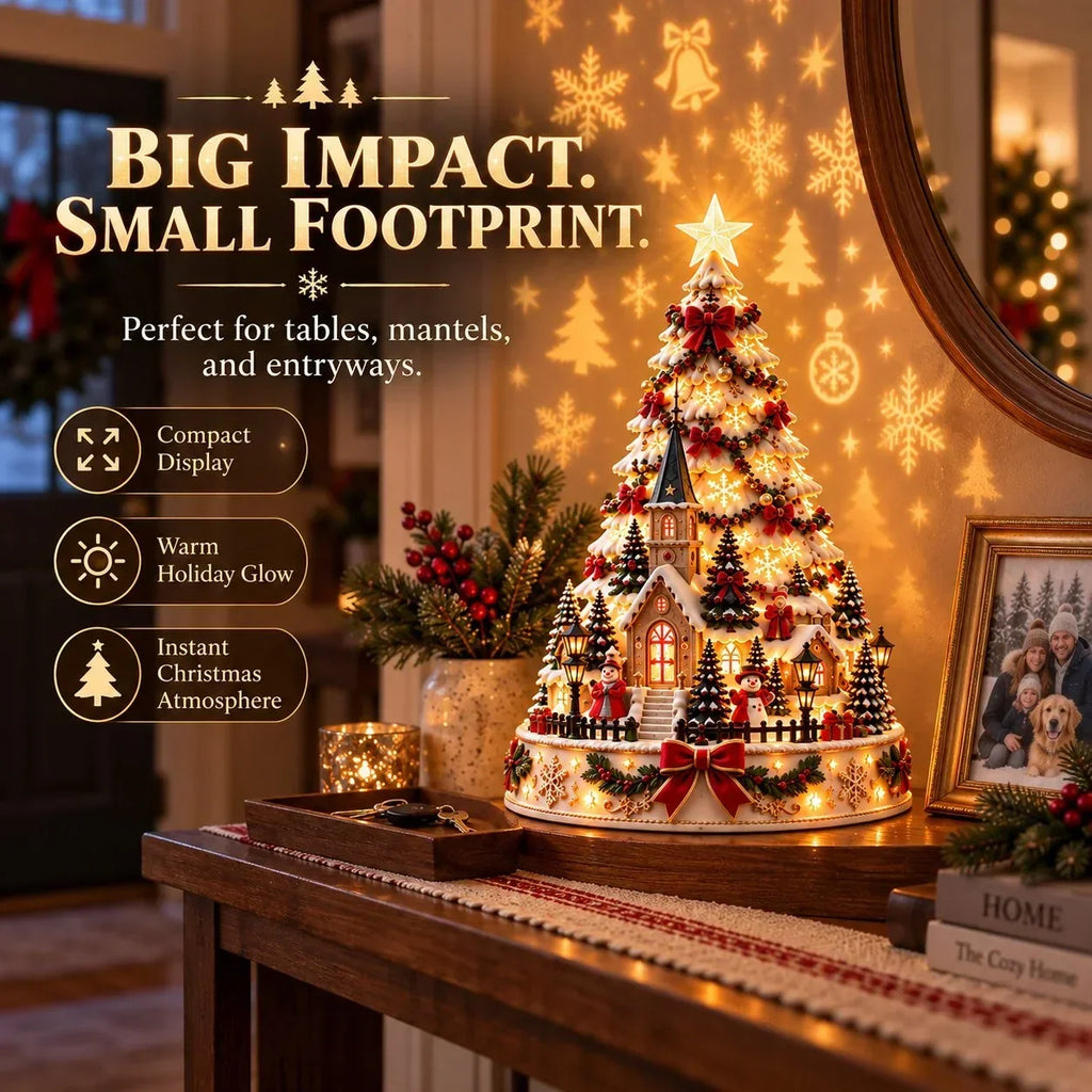 Sevair Deco Christmas Village Projection Centerpiece
