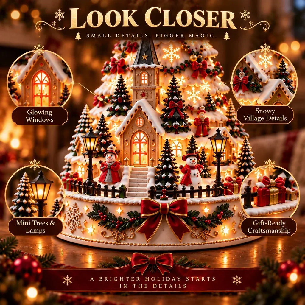 Sevair Deco Christmas Village Projection Centerpiece