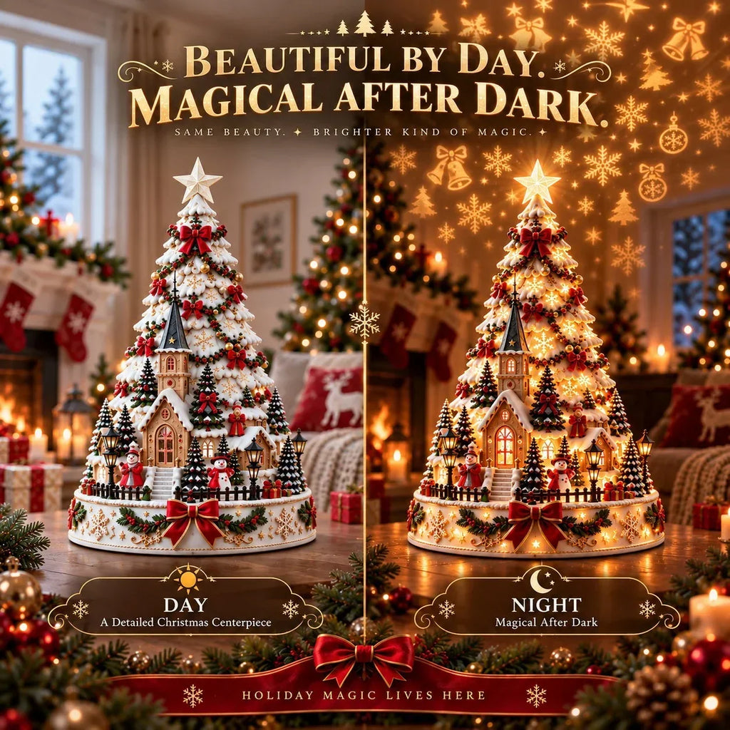 Sevair Deco Christmas Village Projection Centerpiece